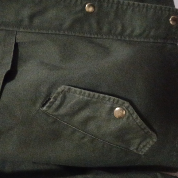 Topshop Olive green Field Jacket, with draw string hoodie Sz. 6 - Picture 4 of 9